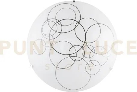 Plafoniera karma bianca e nera 3 luci attacco e27 40x40x10,5cm in v...