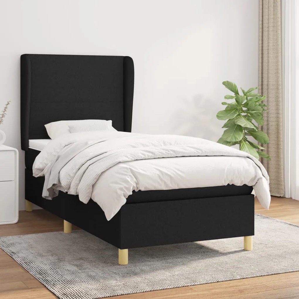 Giroletto A Molle Con Materasso Nero 80x200 Cm İntessuto /