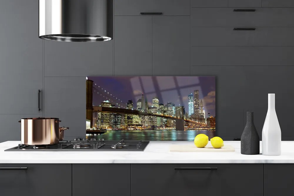 Rivestimento parete cucina Architettura del ponte della città 125x50 cm