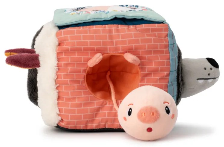 Lilliputiens - Cubo tessile per le attività - Lupo Louis