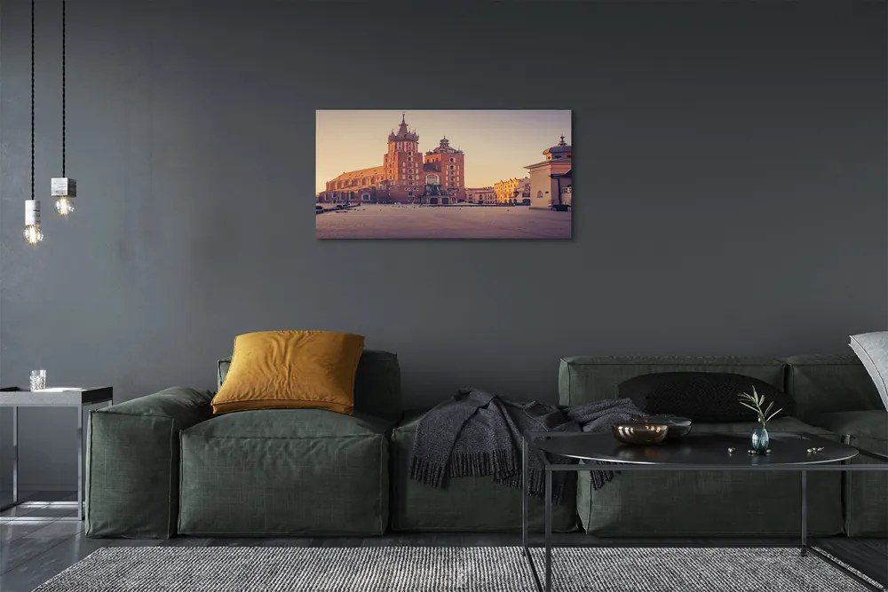 Stampa quadro su tela Sunrise della chiesa di Cracovia 100x50 cm