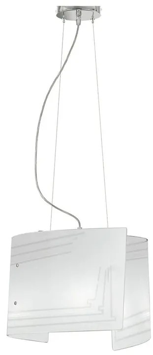 Lampadario Neoclassico Concept cromo paralume bianco 2x E27 Ø45cm LUCE AMBIENTE DESIGN