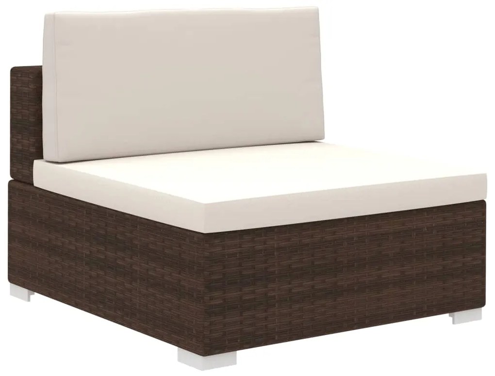 Set divani da giardino 12 pz con cuscini in polyrattan marrone