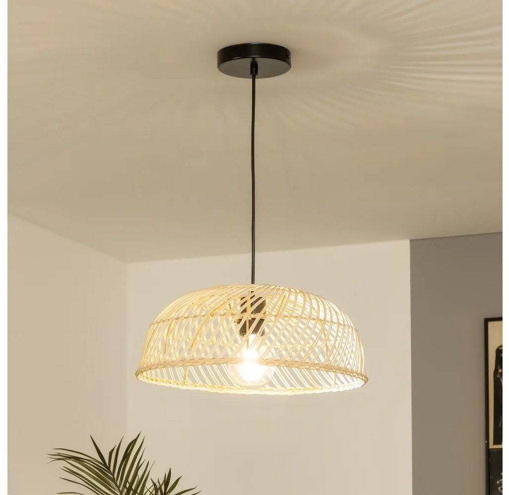 Brilagi - Lampadario LED a cavo CERIA BOHO 1xE27/40W/230V Ø 40 cm in rattan
