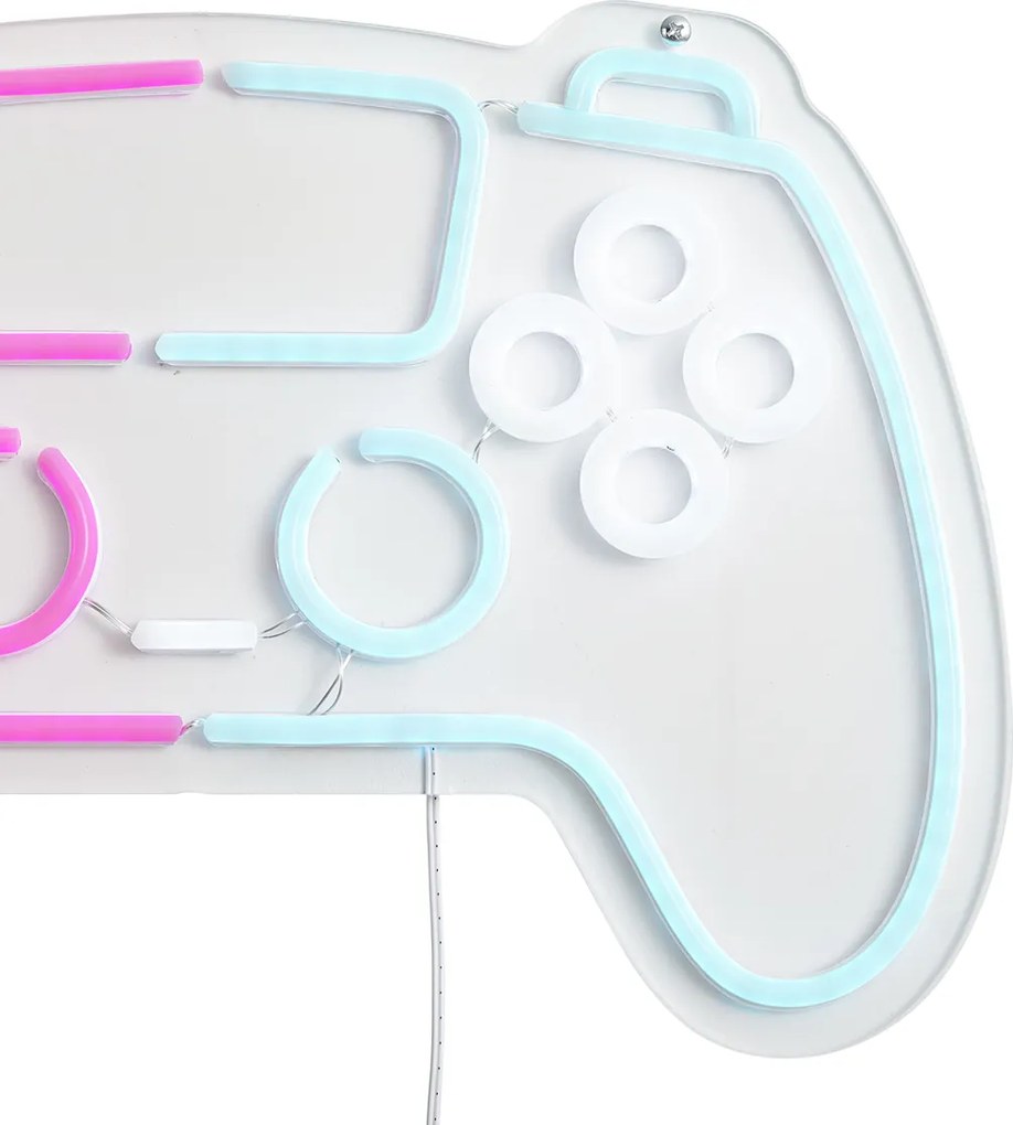 Lampada da parete al neon Controller Rosa con Blu con LED integrato