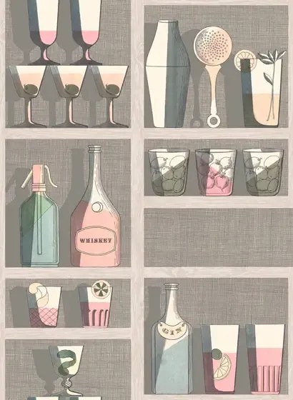 Cole & Son Carta da parati Cocktails - Pastel