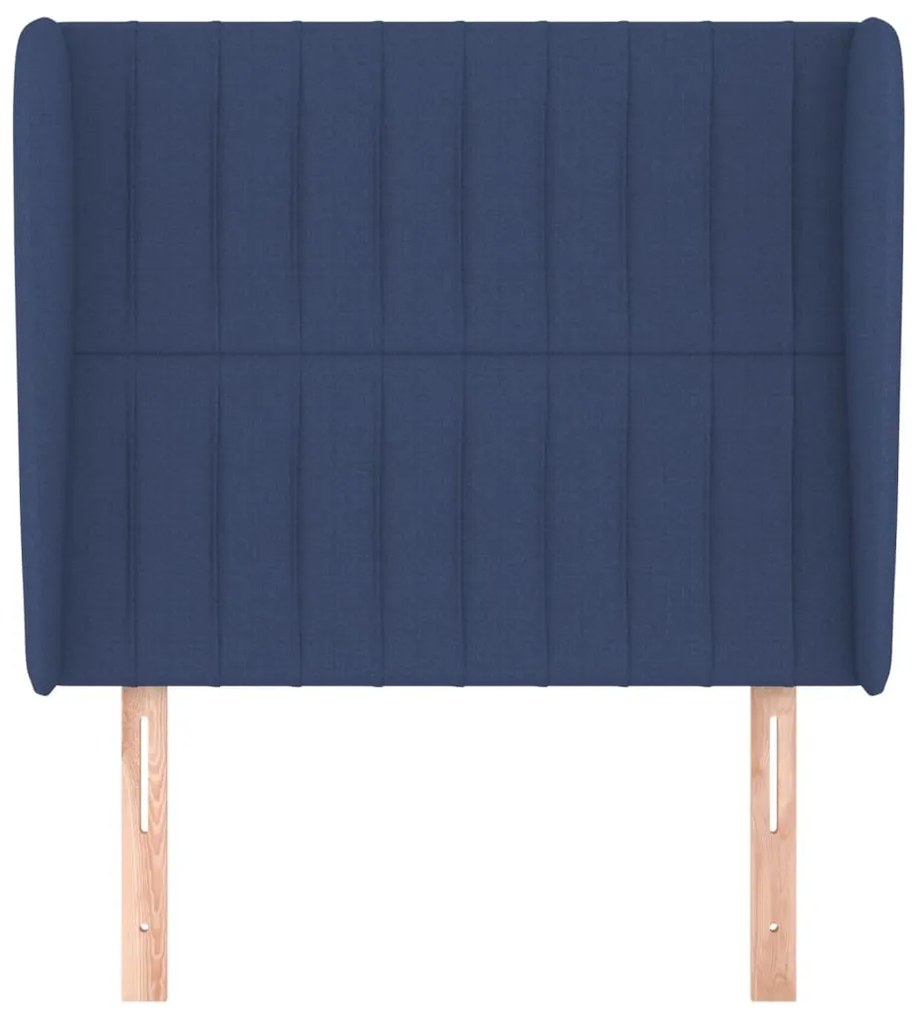 Testiera ad orecchio blu 93x23x118/128 cm in tessuto