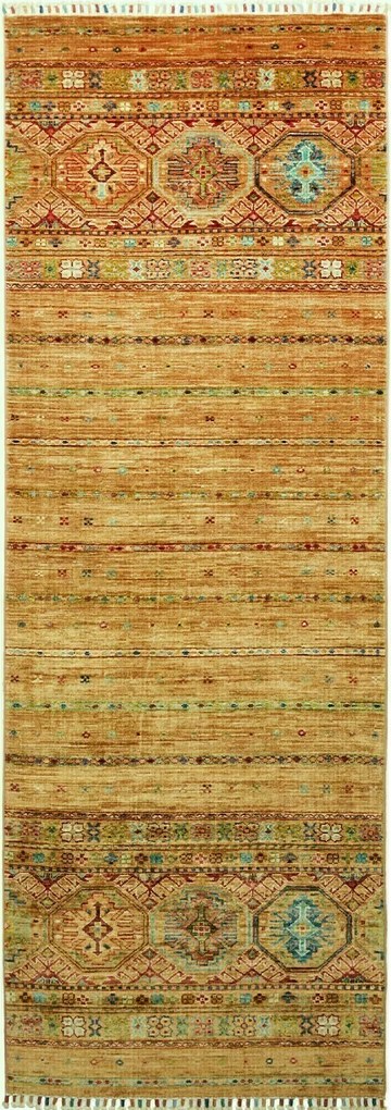 Samarkand Tappeto orientale 240x80 Marrone (Pakistan) Annodato A Mano