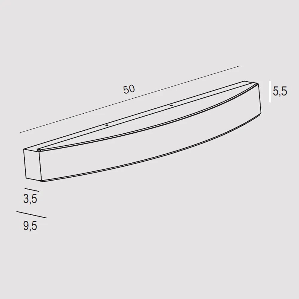 Applique Contemporanea Band Metallo Ruggine Led 28W