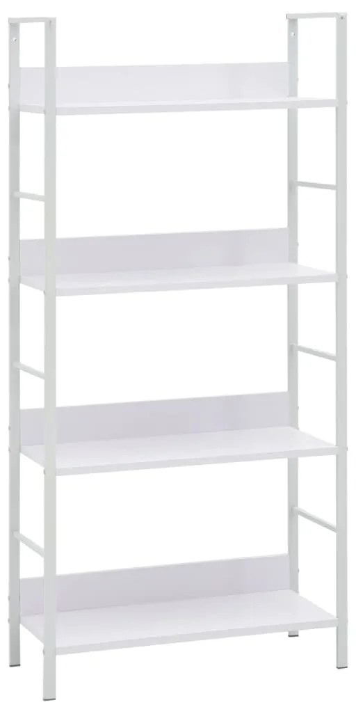 Scaffale Libri 4 Ripiani Bianco 60x27,6x124,5 Legno Multistrato /