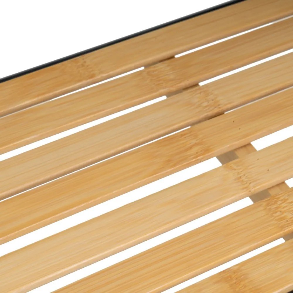 Scaffale nero e color legno naturale in bambù 41x77 cm - Casa Selección