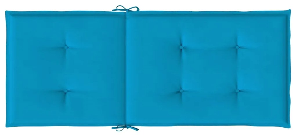 Cuscini per Sedie 4 pz Blu 120x50x3 cm in Tessuto