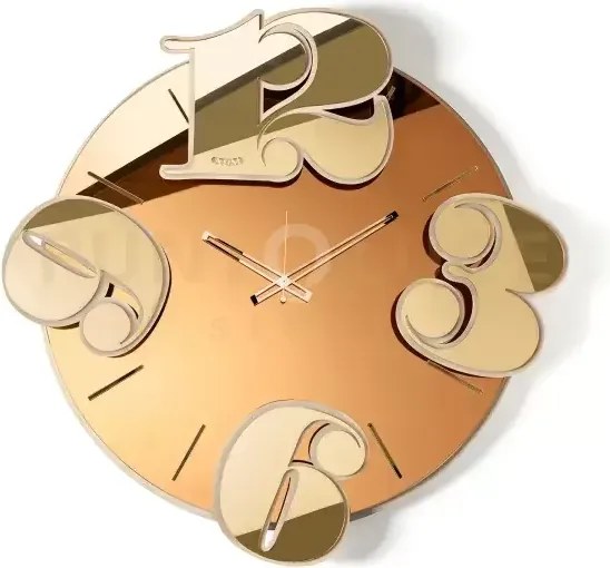 Orologio da parete benguiat beige e crystal luxe ambra 70 x 68 cm d...