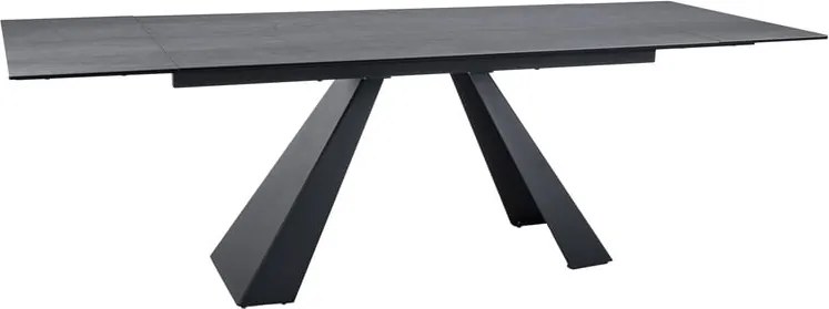 Tavolo allungabile Salvadore Ceramic grigio PIETRA DI SAVOIA/nero opaco - L160-240 cm