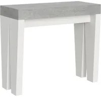 Consolle allungabile 90x40/300 cm Spimbo Mix piano Bianco Frassino - Cemento/Bianco Frassino