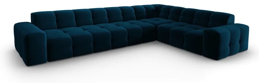 Divano angolare in velluto blu scuro (angolo destro) Kendal - Micadoni Home