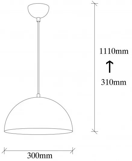 Lampada a sospensione su cavo SIVANI 1xE27/40W/230V Ø 30 cm nero/ramato