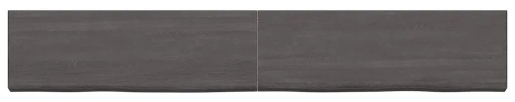 Ripiano muro grigio scuro 180x40x4 cm massello rovere trattato