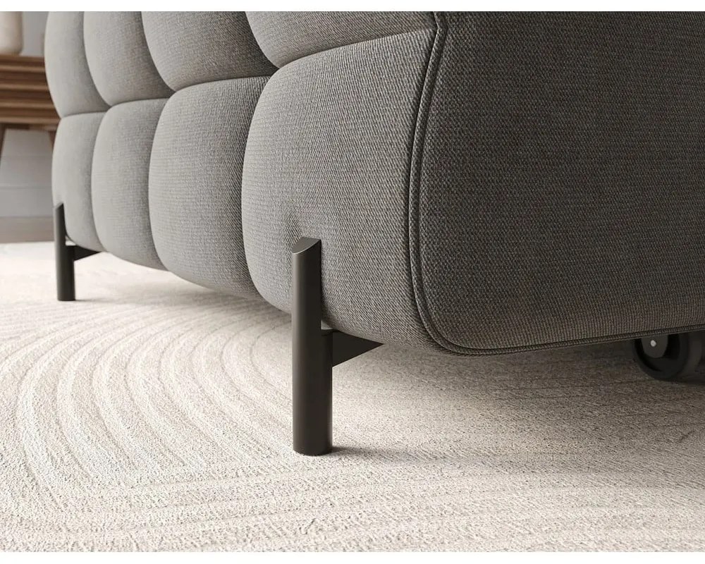 Divano angolare grigio tortora allungabile/con contenitore (con penisola a sinistra/con chaise lounge) con rivestimento in velluto Felro – ELTAP