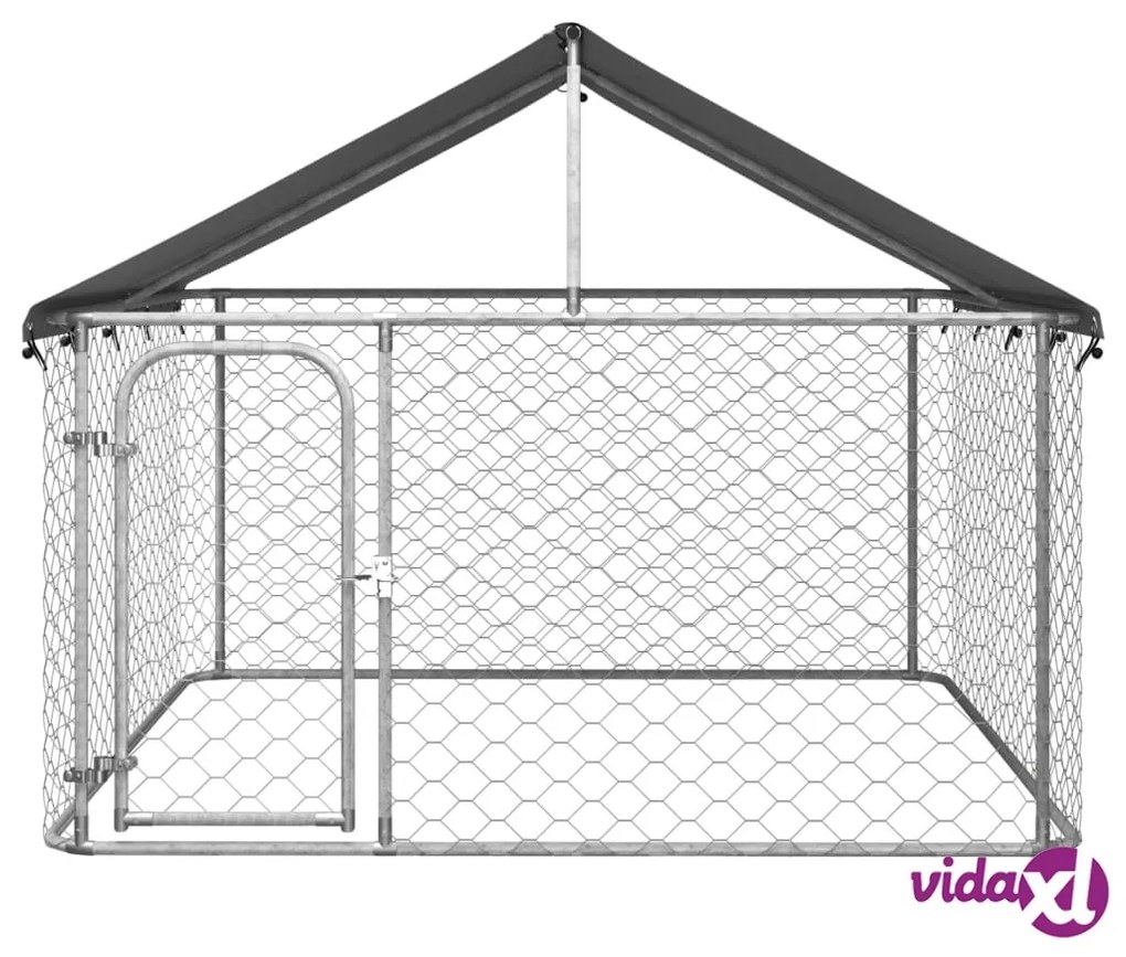 vidaXL Gabbia per Cani da Esterno con Tetto 200x200x150 cm