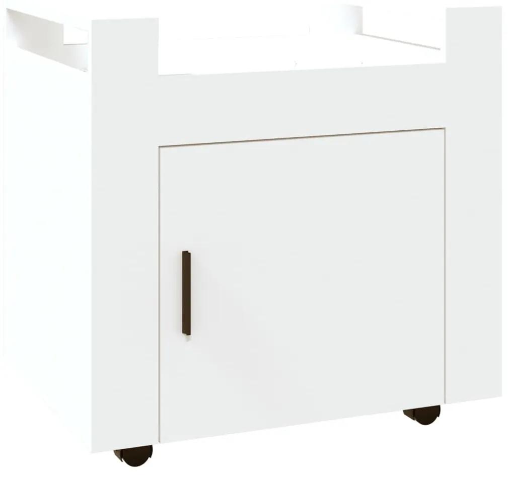 Carrello per scrivania bianco 60x45x60 cm in legno multistrato