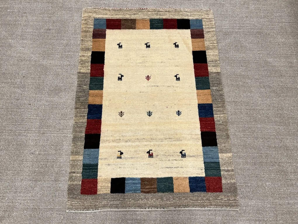 Gabbeh Tappeto 100x150 Beige (Iran) Annodato A Mano