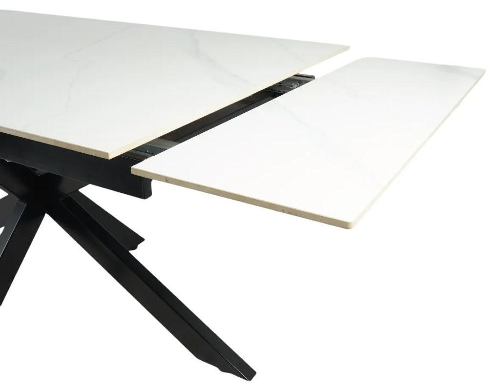 Tavolo allungabile in ceramica da 160 a 240 cm Calacatta Grey gambe in acciaio Starstone
