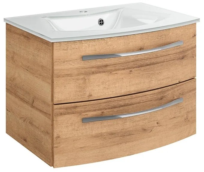 Mobile sottolavabo e lavabo Image rovere riviera L 70 x H 48 x P 48 cm 1 vasca 2 cassetti