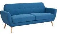 Divano 3 Posti Burton 193x79x86 h cm in Tessuto Blu