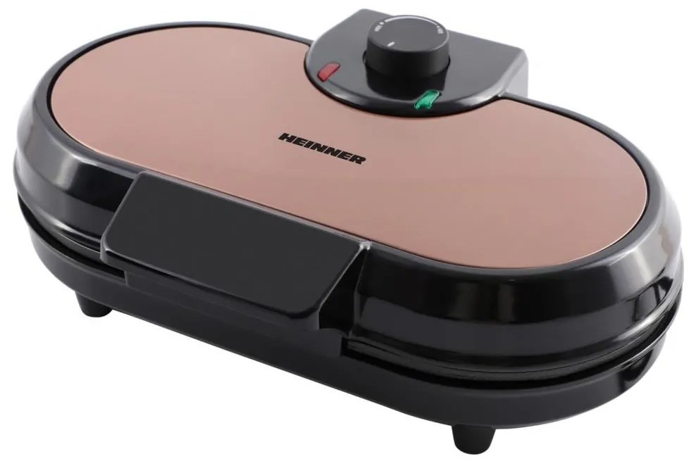 Heinner HWF-1000CR - Piastra per waffle 1000W/230V nera/rosa oro