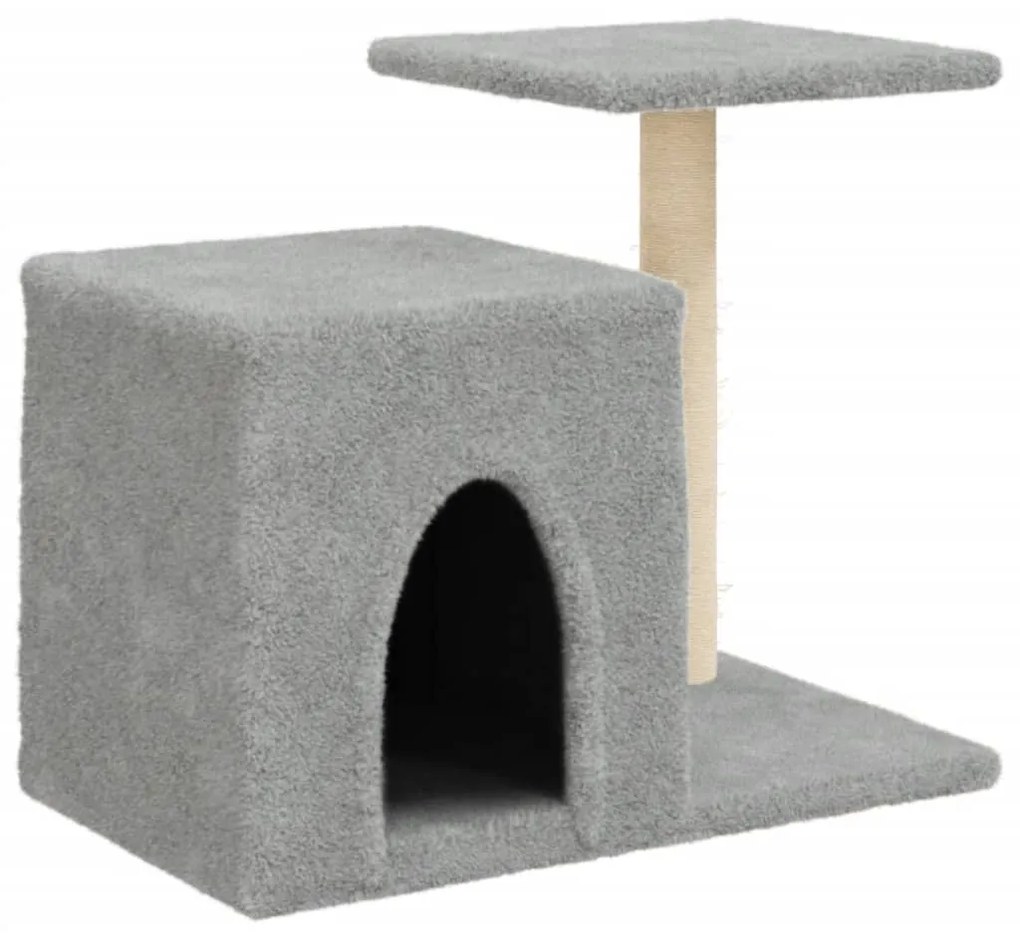 Albero per gatti con tiragraffi in sisal grigio chiaro 50,5 cm