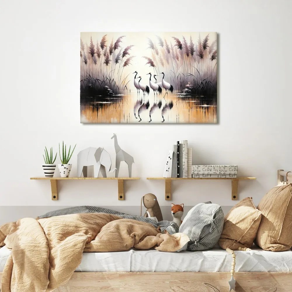 Quadro su tela – Gru presso le canne