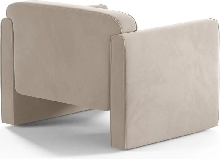 Poltrona beige con rivestimento in velluto Abby – Micadoni