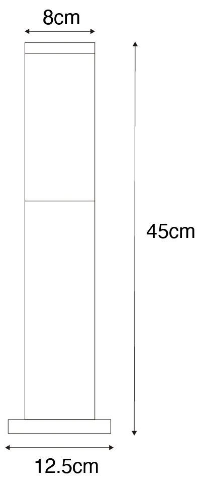 Lampione da esterno moderno marrone ruggine 45 cm - Malios