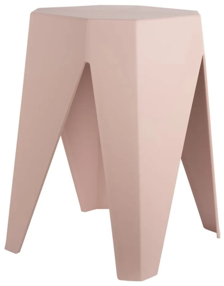 Sgabello rosa chiaro in plastica Cherish – Leitmotiv