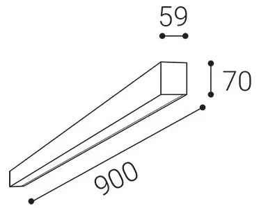 LED2 - Plafoniera LED NOLI LED/30W/230V 3000/3500/4000K 90 cm nero