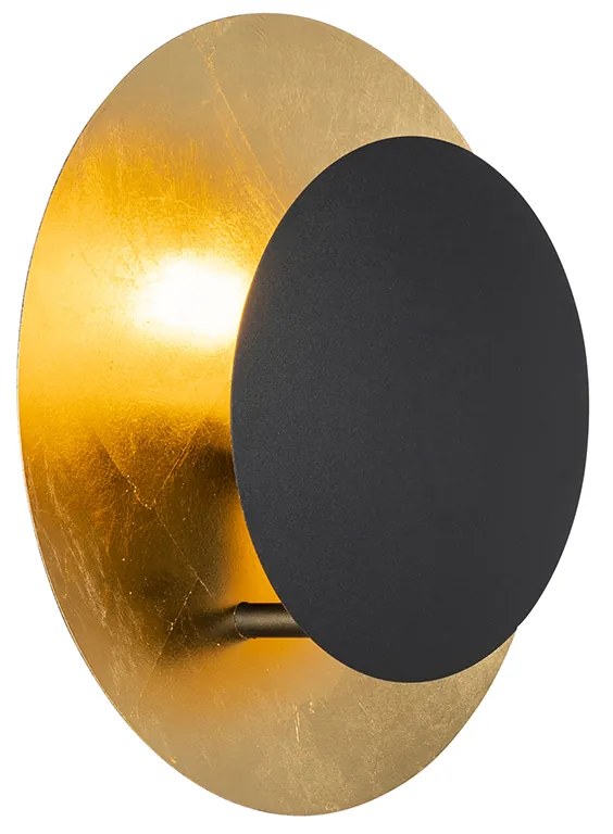 Applique da parete Art Déco nera con oro - Emilienne