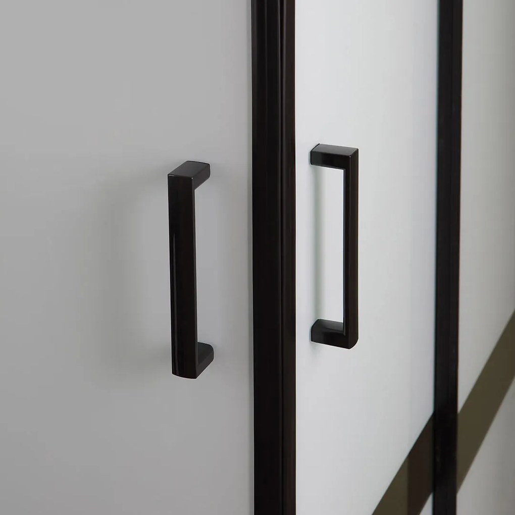 Cabina Doccia Rettangolare 70X100 Nera Con Pareti Serigrafate | Cielo