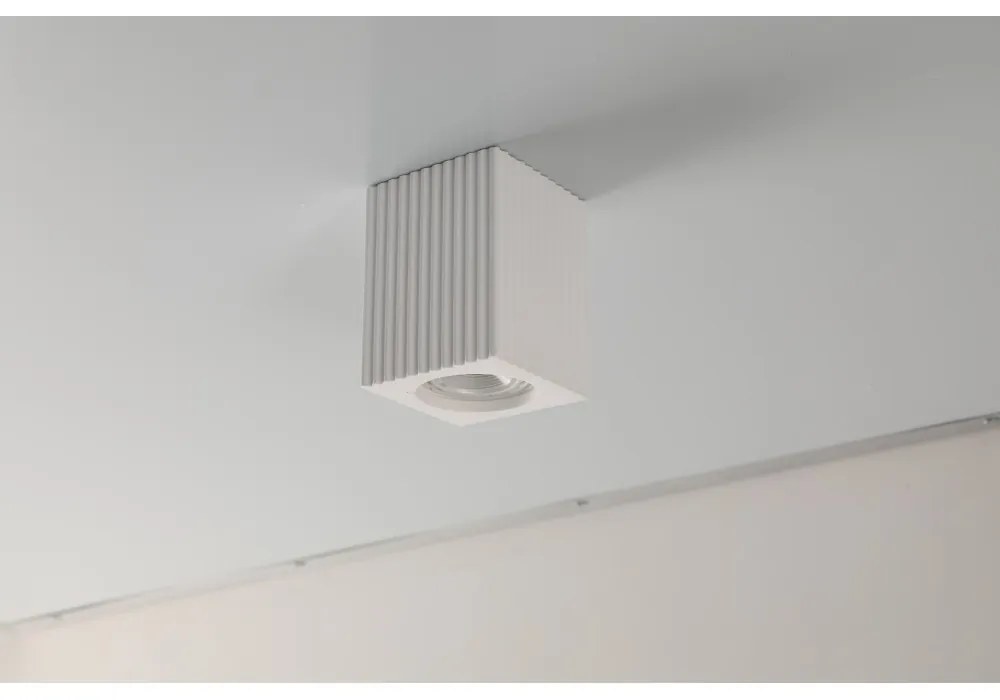 Plafoniera LED GU10 e GU5.3 in Gesso Pitturabile Quadrato 70x70x90mm Materiale Gesso