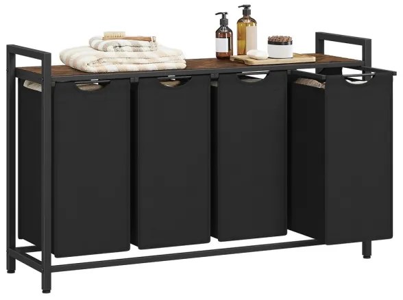 Cestino portabiancheria REX marrone/nero