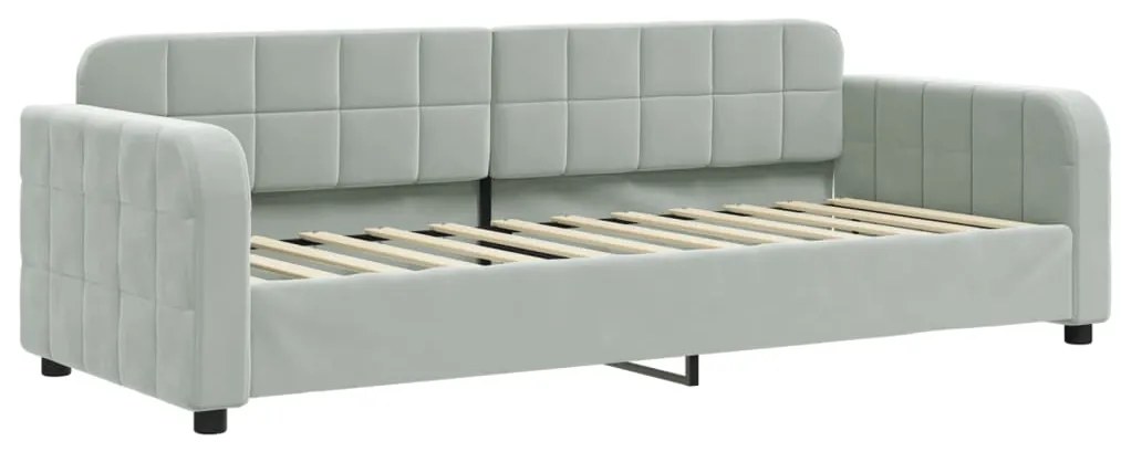 Letto da giorno grigio chiaro 80x200 cm in velluto