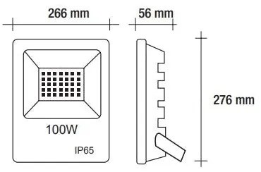 Vivida floodled 100w 4000k ip65 276*266*56mm