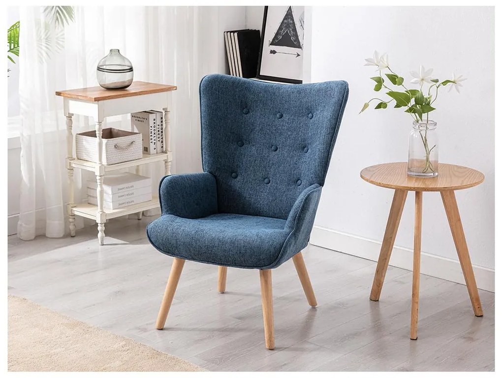Poltrona in Tessuto Blu - VATELY