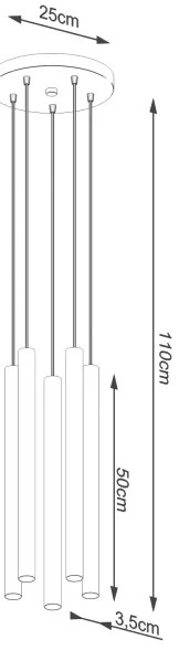 Sollux SL.1270 - Lampadario a sospensione con filo PASTELO 5xG9/8W/230V legno