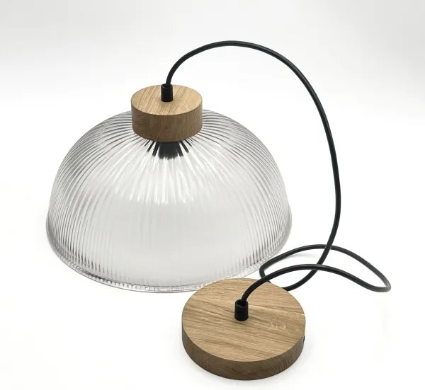 Lampada a sospensione su cavo PIA 1xE27/60W/230V Ø 30 cm rovere