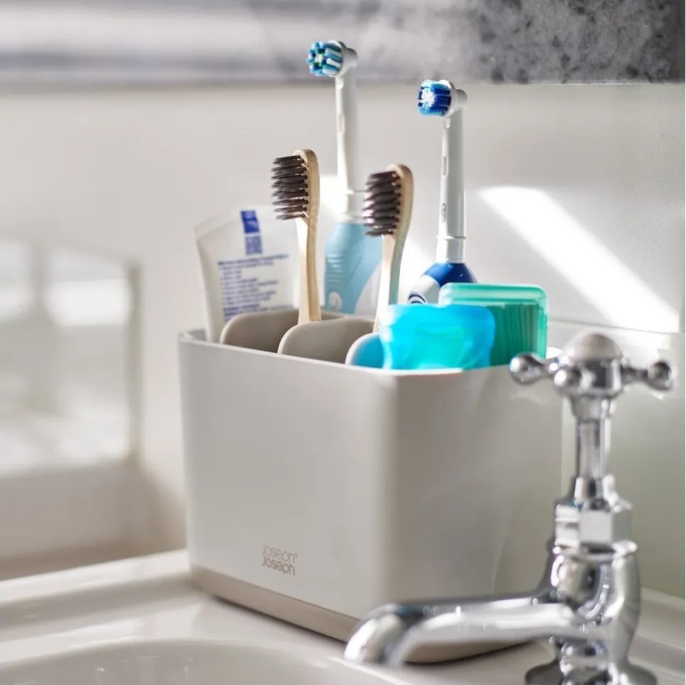 Portaspazzolino verticale beige in plastica EasyStore – Joseph Joseph