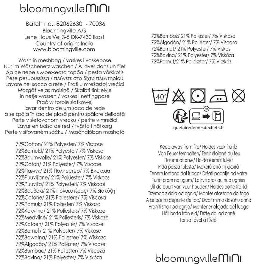 Coperta per bambini in cotone riciclato 130x160 cm Cherry – Bloomingville Mini