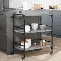 Carrello Cucina Grigio Sonoma 81,5x41x92,5 cm Legno Multistratocod mxl 90968