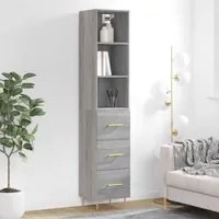 Credenza Grigio Sonoma 34,5x34x180 cm in Legno Multistrato 3189691