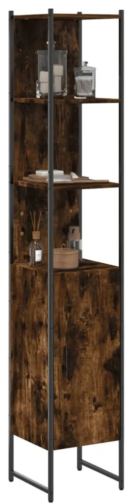 Mobile Da Bagno Rovere Fumo 33x33x185,5 Cm İn Legno Multistrato /